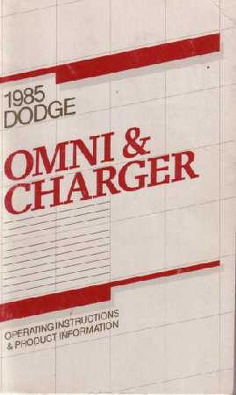 Bishko OEM Repair Maintenance Owner's Manual Bound for Dodge Charger Omni 1985 