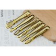 thumbnail image 5 of HINMAY Juego de mini pinzas para servir chapadas en oro, pinzas para aperitivos de 6 pulgadas, pinzas pequeñas de acero inoxidable para cubitos de azúcar, pinzas para hielo, juego de 6, 5 of 5