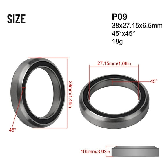 Professional Bike Headset Bearings Set 1-1/8" To 1.5" Sizes 38/39/41/44/49/52Mm Premium Steel Mountain Road Bicycle Components