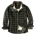 thumbnail image 4 of Men's Winter Jacket Jacket Plaid Plus Velvet Plus Size Winter Windproof And Warm Hooded Pure Cotton, 4 of 9