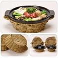 thumbnail image 2 of Straw Casserole Basket Hot Pad Bowl Holder Woven Tray Cushion Pot Mat Ceramic Placemat Travel, 2 of 6