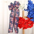 thumbnail image 5 of Patriotic Ribbon Wired, Red White Blue Star, Stripe & Plaid 4th of July Ribbon for Anniversary Decor, Independence Day & Memorial Day Crafts, Khaki, 5 of 9