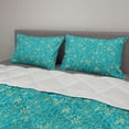 thumbnail image 2 of Yellow and Blue Comforter & Sham Bedding Set, Classic Floral Twig Leaves Blooms Petals Essence Flowers Design, 3 pcs Duvet Set Microfiber Filling Quilt, 5 Sizes, Turquoise Pale Yellow, by Ambesonne, 2 of 4