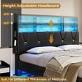 LED Bed Frame Queen Size with LED Lights & Bookcase Headboard,Faux