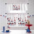 thumbnail image 3 of Independence Day Kitchen Curtains Valances 3 Piece Set, Gonome Rod Pocket Tier Curtain and Valance Drapes for Small Window 36 Inch Length for Bedroom Cafe, 3 of 9