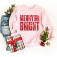 thumbnail image 6 of Merry and Bright Block Distressed - Women's Graphic Sweatshirt, 6 of 15