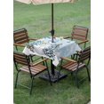 thumbnail image 3 of Outdoor Tablecloth with Umbrella Hole and Zipper, Blue Snowman Christmas Square Table Cloth 54x54 Inch Waterproof Tablecloth, Xmas Tree Snowflake Balls Picnic Table Cover for Patio Camping, 3 of 7