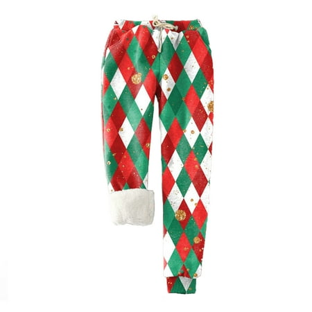

Women s Wintr Fleece Christmas Leggings High Waisted Workout Pants Tummy Control Santa Claus Print Gym Legging Tights