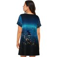 thumbnail image 5 of Ratiio Planet Earth Print Women's Short-sleeved Nightdress - Casual A-line Sleeveless Sleepwear Dress for Summer, Comfortable and Breathable, 5 of 8