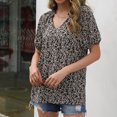 thumbnail image 4 of Blusa de manga corta con cuello en V y estampado informal para mujer a la moda OAVQHLG3B Store  lin121212, 4 of 4