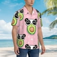 thumbnail image 3 of Honeii Panda Avocado Print Men’s Hawaiian Shirt,Classic Button-Down Short Sleeve Shirt, for Beach, Vacation, and Outdoor Activities,X-Large, 3 of 7