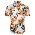 thumbnail image 4 of Playeras Y Camisas Para Hombre Top de primavera y verano para hombre, camisetas de solapa sueltas con estampado Floral colorido, camisa de manga corta para vacaciones al libre (Orange, XL), 4 of 6