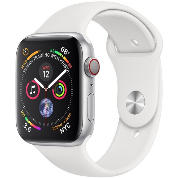 Restored Apple Watch Series 4 40mm GPS Cellular 4G LTE - Silver - White Sport Band (Refurbished)