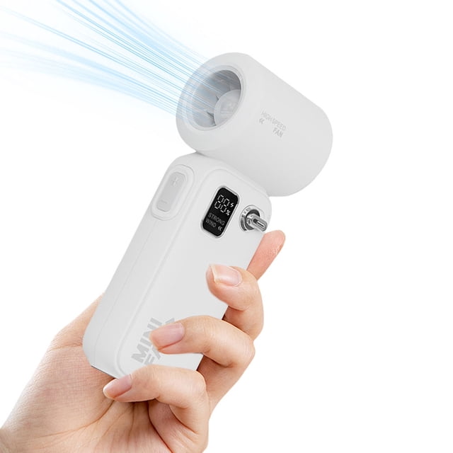 Mini Ventilador Personal Alta Velocidad 100 Velocidades Display LED Turbo Fan () White