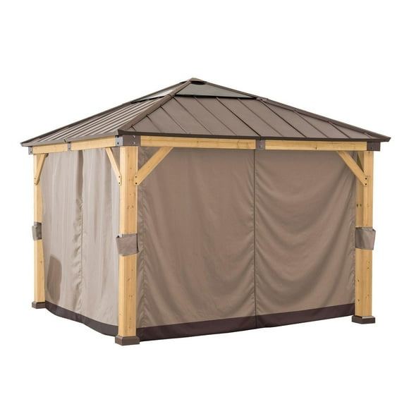 Rideaux universels Sunjoy pour gazebos à ossature de bois de 11 pi × 11 pi