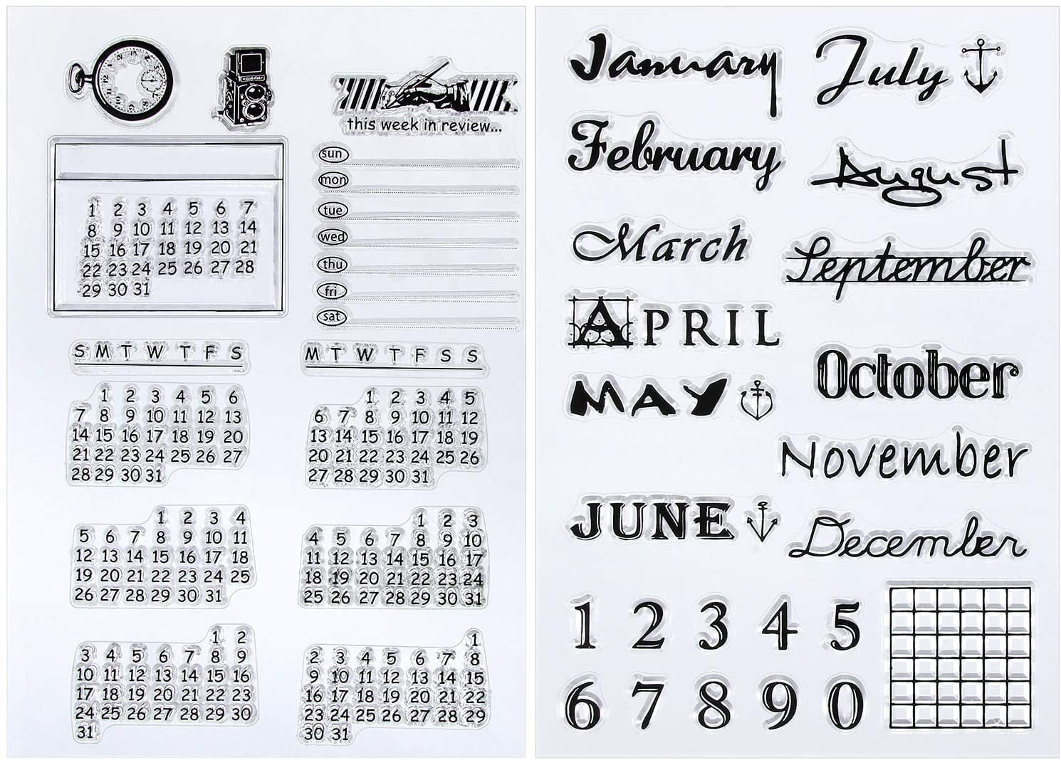 Transparent Silicone Stamp for DIY Card Scrapbooking Making Photo Album Decorative Calendar Pattern Clear Stamp