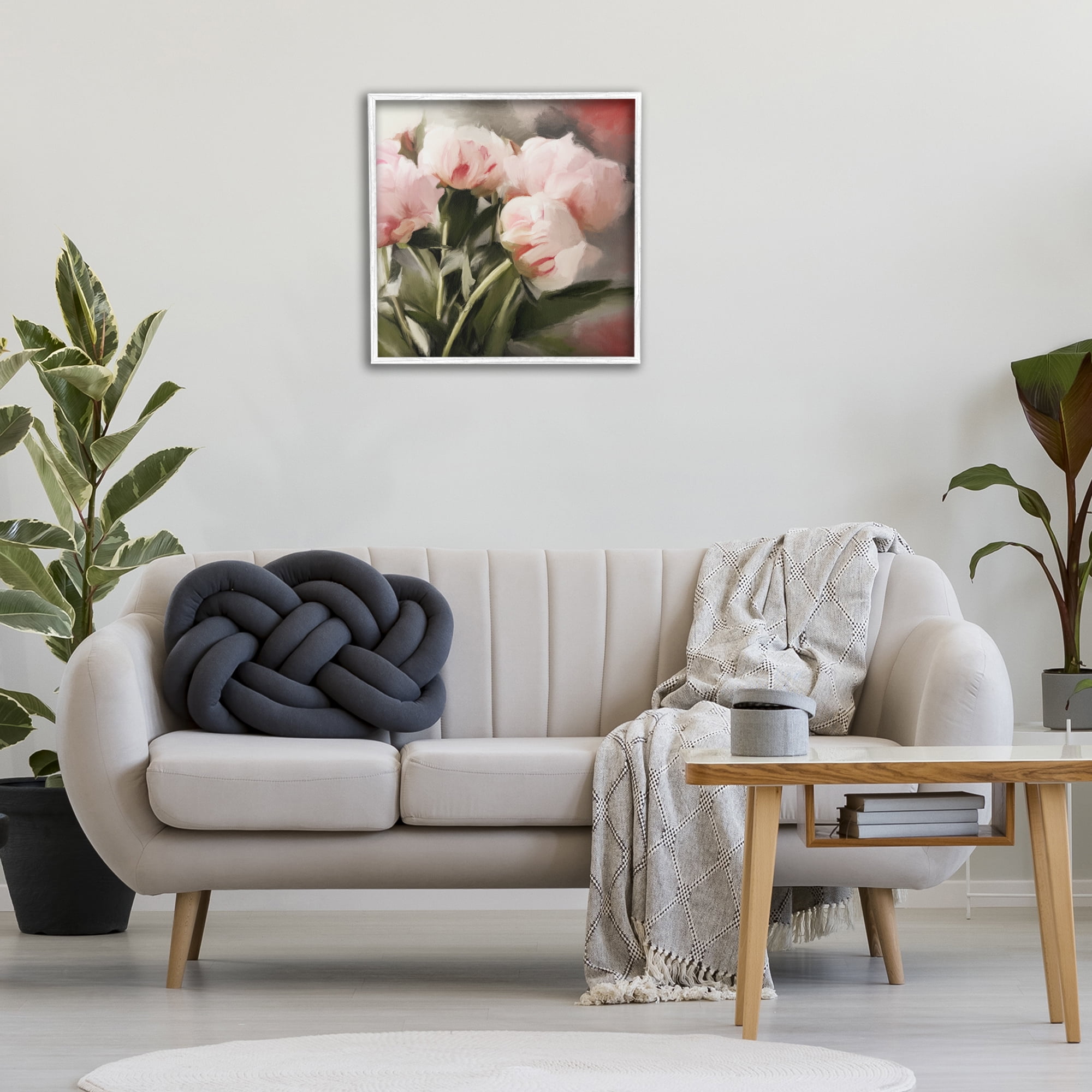 Stupell Industries Pink Floral Arrangement Botanical & Floral Painting White Framed Art Print Wall Art, 24 x 24