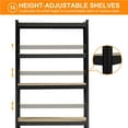 thumbnail image 5 of Topeakmart 5-Tier Steel Storage Rack with Adjustable Design, Black, 5 of 7