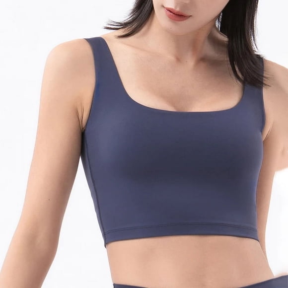 SOISOU Nouveau Soutien-Gorge de Sport Aguichant Haut pour Femmes Ajusté Entraînement Physique Yoga sous-Vêtements pour Femmes Vêtements d'Entraînement de Gym Froncé Nylon Hauts de Sport de Yoga