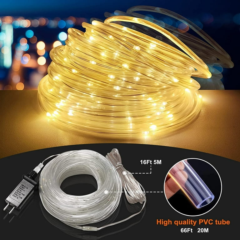 Rope Lights, LED Waterproof Rope Light, Rope Lights Outdoor Indoor, Rope  lighting for Patio, Pool, Bedroom, Living room, Landscape Lighting and