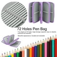 thumbnail image 2 of LYUMO Square Four-layer 72 Holes Sketch Art Drawing Pencil Case Organizer Pure Color Pen Bag, 2 of 8