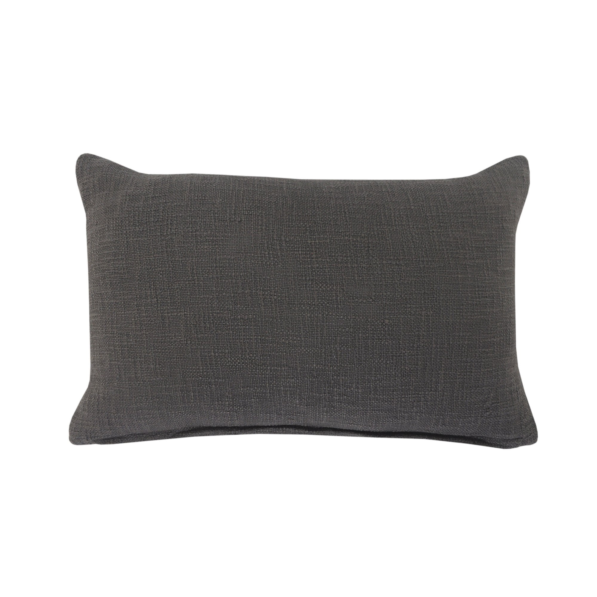 Laddha Home Designs Geometric Bordered Loomed Rectangular Cotton Lumbar Pillow Cover - 24" - Gray