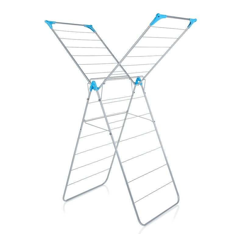 Minky Homecare X Wing Metal Drying Rack Silver And Blue Walmart