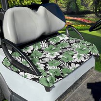 Renewold Golf Cart Seat Cover Lightweight Golf Cart Seat Blanket Keeps Seat Cool & Clean Fits for Most 2-Seat Golf Carts, Tropical Hibiscus Green