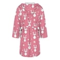 thumbnail image 5 of Women's Fleece Plush Robe Long Warm Plush Bathrobe Loungewear Jacket Printed Comfort Robe, 5 of 5