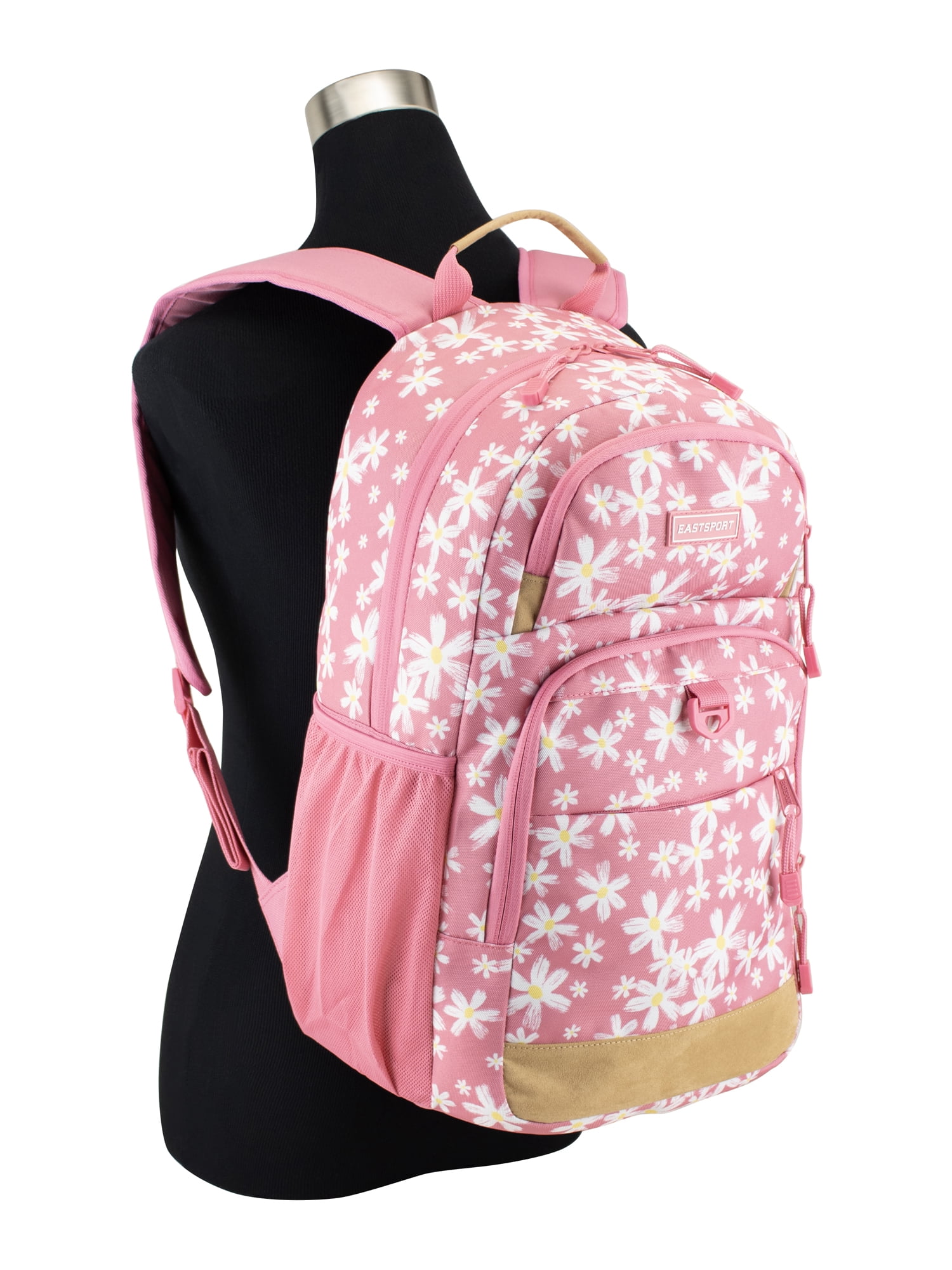 Eastsport Unisex 19" Aero Core Backpack, Pink Traditional Daisy
