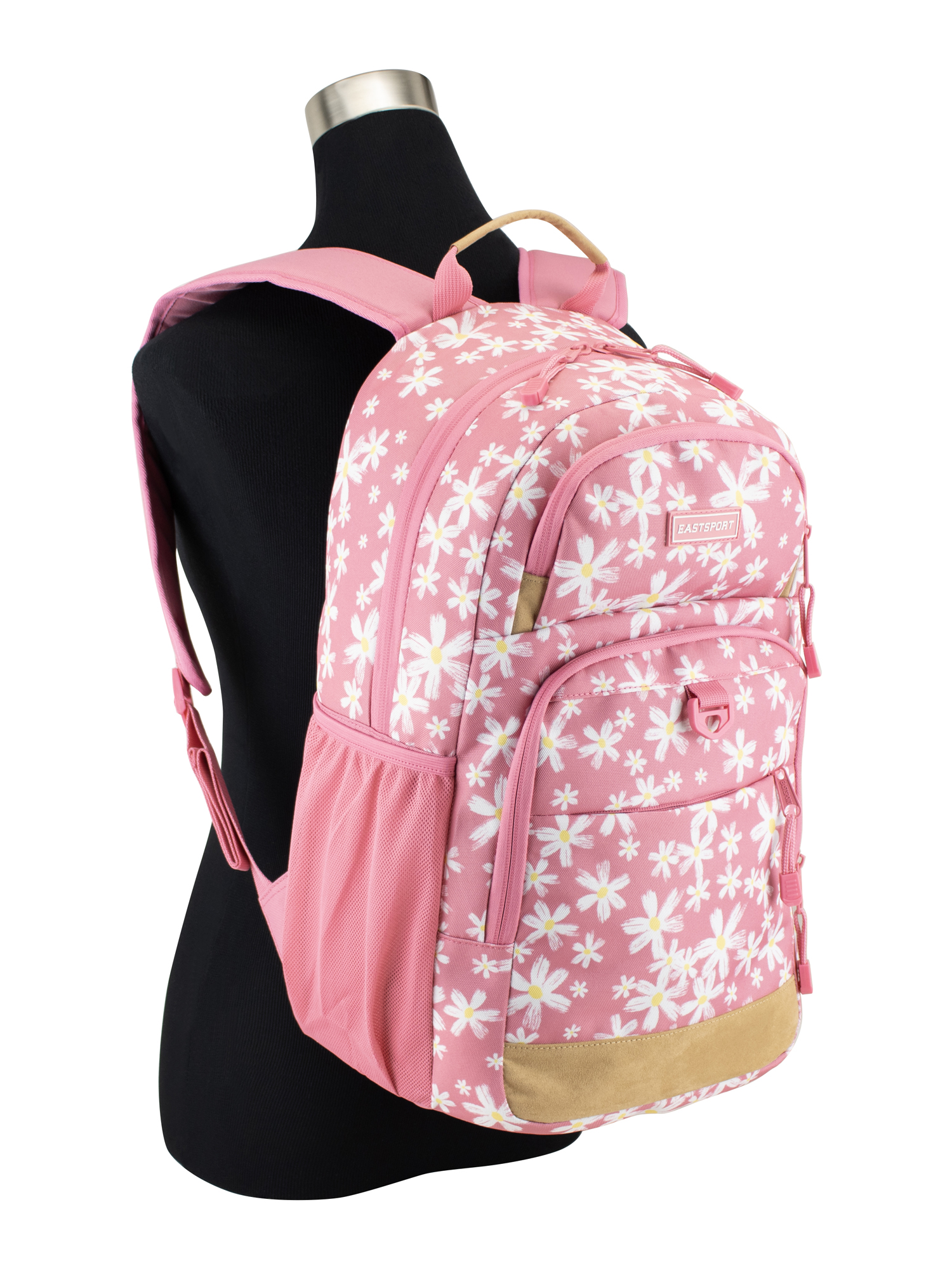 Mochila unisex de 19" Aero Core, rosa con margaritas tradicionales 2