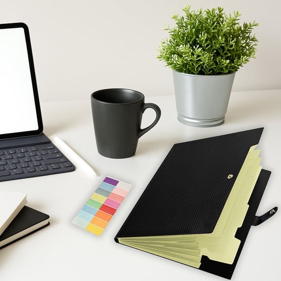 A4 Plastic Document Folder with Button Closure, Office File Organizer for Paper Storage, School Supplies, Business Filing, Portfolio Binder, Letter Size File Folder for Home Office Organization