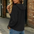 thumbnail image 5 of IUYRTFE Women's Ruffle Peter Pan Collar Blouse Long Sleeve Half Button Front Casual Loose Fit Top, 5 of 5