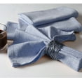 thumbnail image 4 of Native Fab Chambray Dinner Table Cotton Napkin Reusable 17"x17" Set of 4 - Ink Blue, 4 of 6