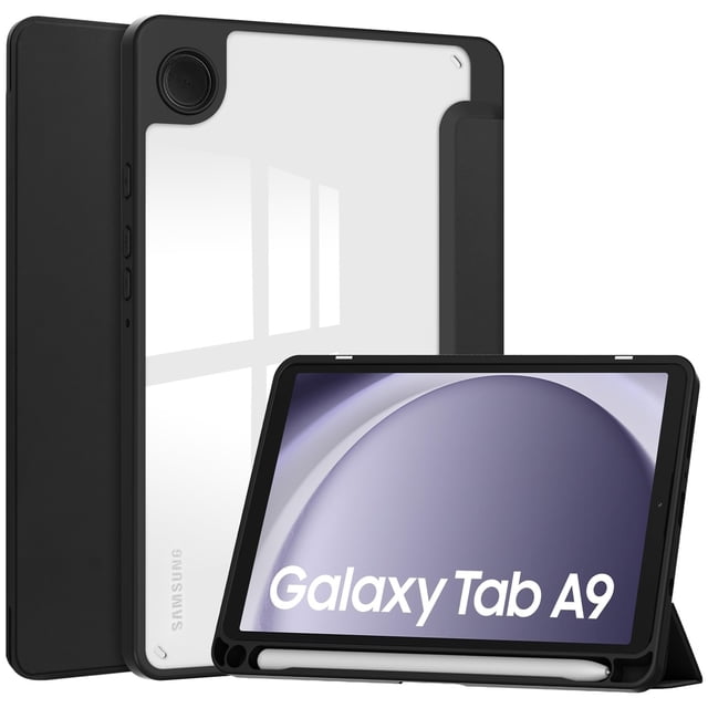 yeacher Slim Tri-Fold Protective Case for Samsung Galaxy Tab A9 & A9 Plus (8.7/11-Inch) with Pen Holder, Auto Wake/Sleep, Magnetic Closure, Transparent Design, Multiple Colors Available