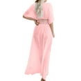 thumbnail image 2 of FANCYINN Long Pink Beach Coverups for women Kimono Bikini Cardigan Swimsuit Summer Flowy Dress Beachwear Pink M, 2 of 6