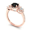 thumbnail image 2 of Three-Stone Engagement Ring for Women - 1.46ct Natural Onyx in 14K Rose Gold Promise Ring, 2 of 6