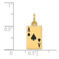 thumbnail image 3 of 14k Yellow Gold Enameled Ace of Spades Card Charm, 3 of 4