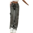 thumbnail image 3 of Blotona High Waist Boyfriend Denim Pants for Women Gray E-Girl Straight Wide Leg Baggy Fashion Cargo Mom Jeans Trousers Streetwear, 3 of 10