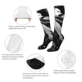 thumbnail image 3 of Gaeub Fluid Black White Paint Swirls Printed Design Socks Stretchy High Tube Socks for Men Women Teens , Softball Soccer Socks for Hiking, Sport, 3 of 6