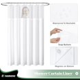 thumbnail image 3 of Dynamene Cortina De Ducha De Tela Con Forro A Presión Cortinas De Ducha De Hotel De Gofre Blanco Para Baño Juego De Forro De Cortina De Ducha De Tela Impermeable Lavable Con Ganchos De Plástico Ventan, 3 of 5