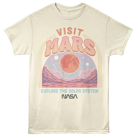 NASA Visit Mars Men's T Shirt (Ivory, AdultXL)