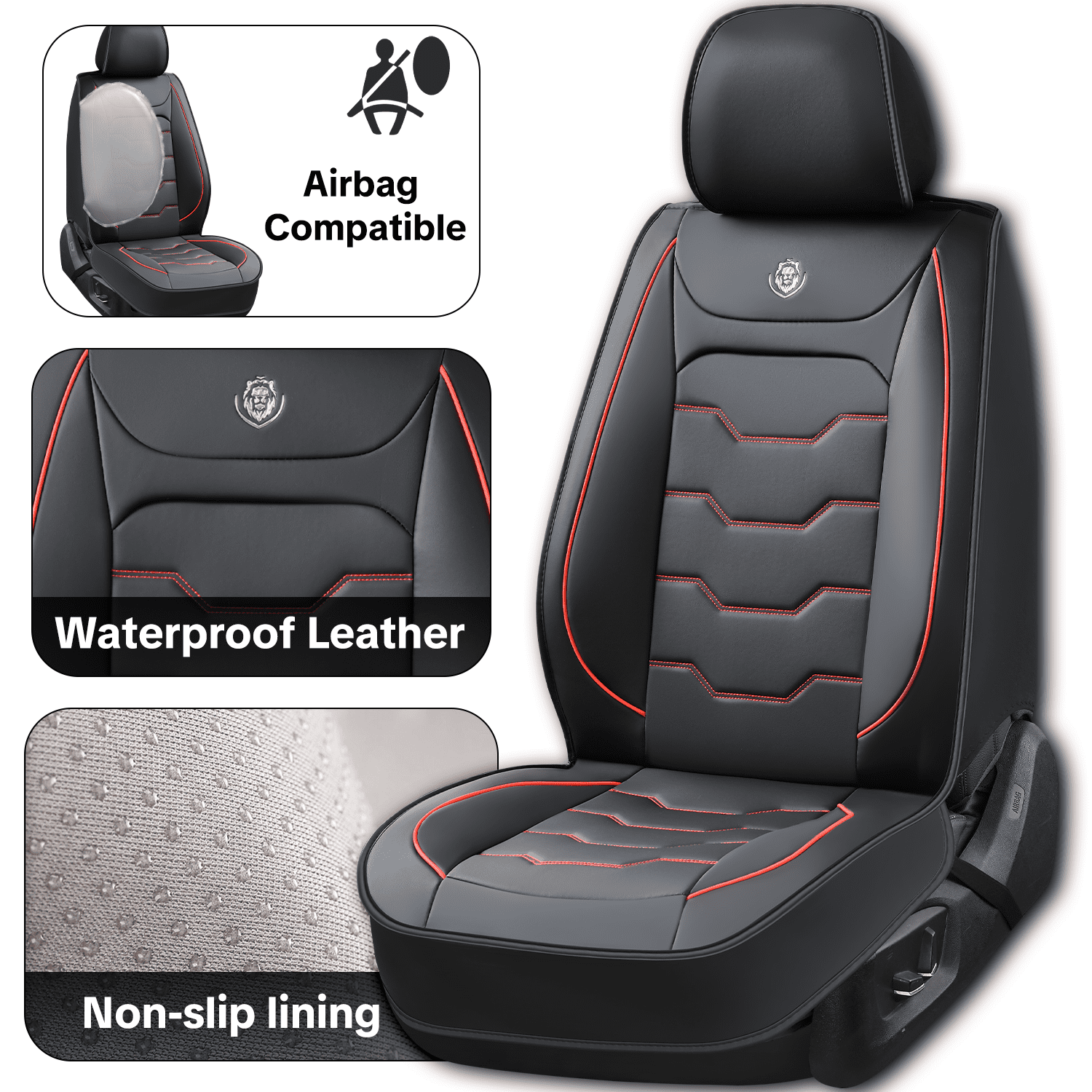 Car Seat Covers for Toyota RAV4 2025 Perfect Fit for Car Seats, Waterproof Faux Leather, Protecting Car Interiors, 5-Seat Full Set, Easy Installation