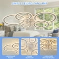 thumbnail image 5 of 39.4'' Ceiling Fan with Light and Remote Control, Modern Large Low Profile Flush Mount Ceiling Fan Lights,3 Color 6 Speeds with Dimmable Light for Bedrooms, Living Rooms, Dining Rooms, 5 of 8