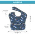 thumbnail image 4 of Hirioo Cartoon Shark for Baby Waterproof Pocket Bib Adjustable Closed for Babies Toddlers with Large Pocket 6-24Months, 4 of 8