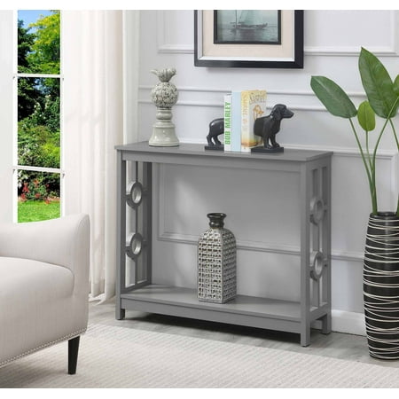 Convenience Concepts Contemporary Ring Console Table with Shelf Gray