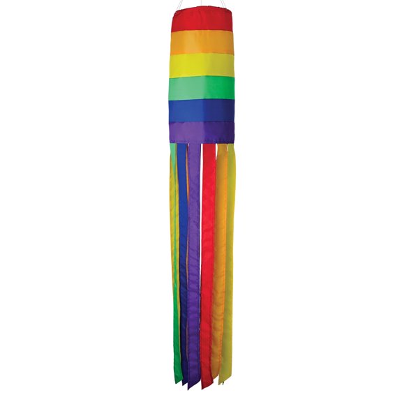 In the Breeze 4110 — Rainbow Column Windsock, 40-Inch — Colorful Outdoor Garden and Patio Decor