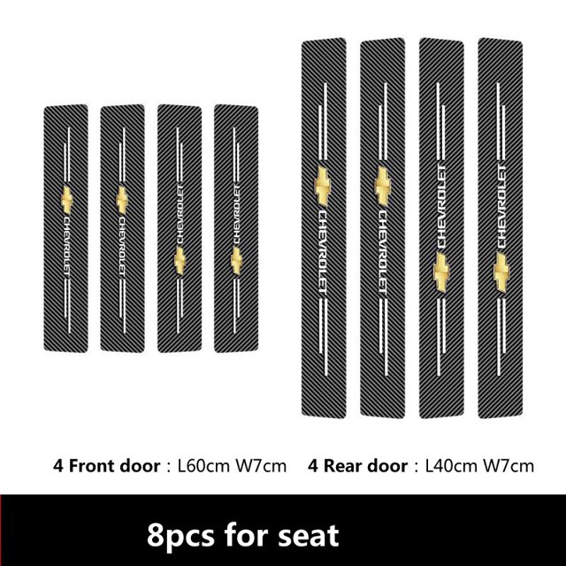 Protector De Puerta De Coche De Fibra De Carbono Umbral Pegatinas De Pasta Tira Para Chevrolet Accesorios Gao Jiahui unisex
