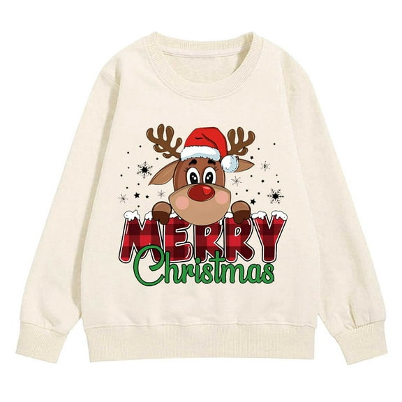 LWNYDPLSD Funny Christmas Tshirts Teen Long Sleeve Tops Kids Sweatshirts Juniors Tops Tween Girls Clothes Baby Girl Newborn Clothes Boy Clothes 4t, Beige 11-12 Years