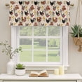 thumbnail image 2 of 2 Pack Farmhouse Rooster Valances for Windows Bedroom Living Room Window Treatments, Vintage Watercolor Flowers Beige Rod Pocket Valance Drapes Short Kitchen Curtains Over Sink 54"x18", 2 of 8